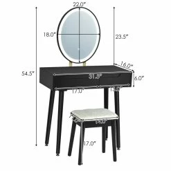 Budget β Costway Touch Screen 3 Lighting Modes π Dressing/Makeup Vanity Set In Black π₯° 21 Budget β Costway Touch Screen 3 Lighting Modes π Dressing/Makeup Vanity Set In Black π₯° -Living Room Sales Shop 2326497 9 L