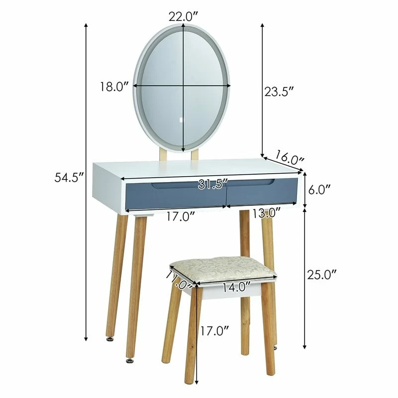Wholesale ๐ฅฐ Costway Touch Screen 3 Lighting Modes ๐ Dressing/Makeup Vanity Set In Gray ๐ฅ 12 Wholesale ๐ฅฐ Costway Touch Screen 3 Lighting Modes ๐ Dressing/Makeup Vanity Set In Gray ๐ฅ - Image 10