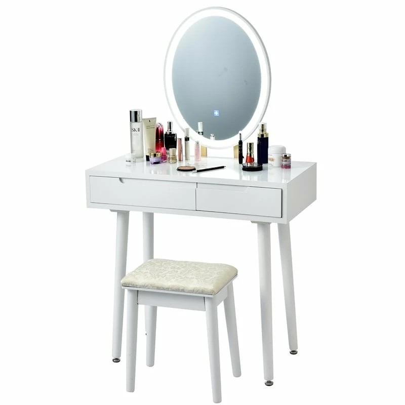 New βοΈ Costway Touch Screen 3 Lighting Modes π Dressing/Makeup Vanity Set In White β€οΈ 5 New βοΈ Costway Touch Screen 3 Lighting Modes π Dressing/Makeup Vanity Set In White β€οΈ - Image 3