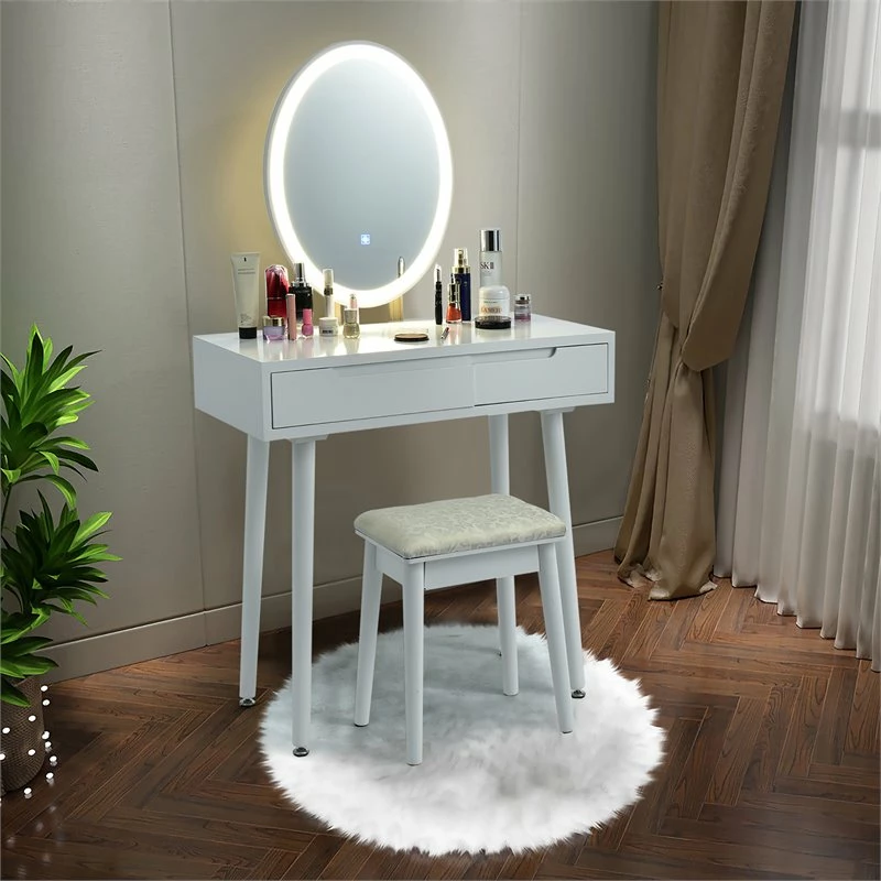 New βοΈ Costway Touch Screen 3 Lighting Modes π Dressing/Makeup Vanity Set In White β€οΈ 6 New βοΈ Costway Touch Screen 3 Lighting Modes π Dressing/Makeup Vanity Set In White β€οΈ - Image 4