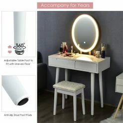 New βοΈ Costway Touch Screen 3 Lighting Modes π Dressing/Makeup Vanity Set In White β€οΈ 17 New βοΈ Costway Touch Screen 3 Lighting Modes π Dressing/Makeup Vanity Set In White β€οΈ -Living Room Sales Shop 2326499 5 L