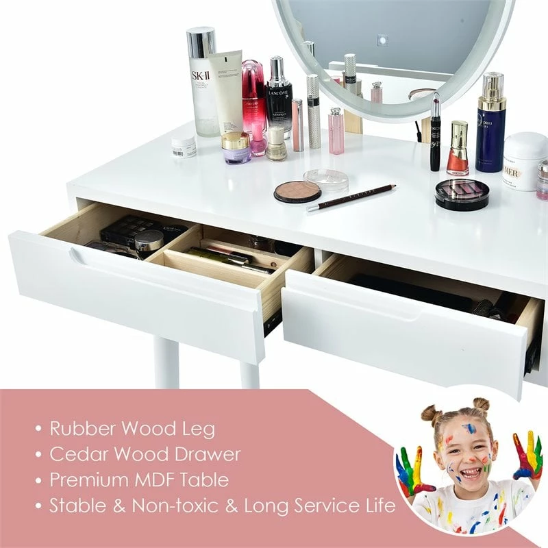 New βοΈ Costway Touch Screen 3 Lighting Modes π Dressing/Makeup Vanity Set In White β€οΈ 10 New βοΈ Costway Touch Screen 3 Lighting Modes π Dressing/Makeup Vanity Set In White β€οΈ - Image 8