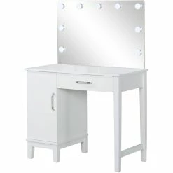 Cheapest π€© Coaster Vanity Set With Led Lights In White And Dark Grey π§¨