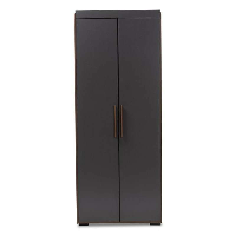 Hot Sale π₯° Bowery Hill 7-Shelf Wood Armoire In Gray And Walnut Brown π 4 Hot Sale π₯° Bowery Hill 7-Shelf Wood Armoire In Gray And Walnut Brown π - Image 2