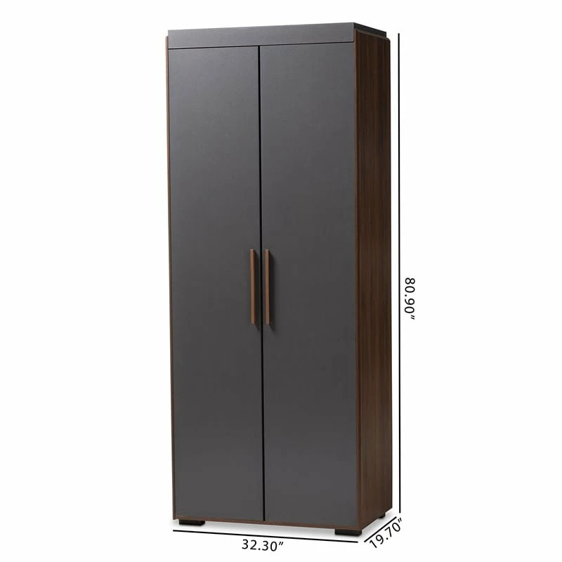 Hot Sale π₯° Bowery Hill 7-Shelf Wood Armoire In Gray And Walnut Brown π 8 Hot Sale π₯° Bowery Hill 7-Shelf Wood Armoire In Gray And Walnut Brown π - Image 6