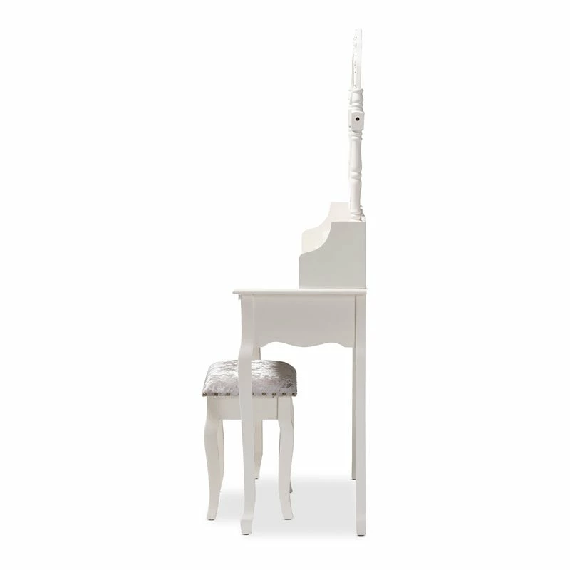 Top 10 ✔️ Bowery Hill Contemporary White Finished Wood 2-Piece Vanity Table 🌟 11 Top 10 ✔️ Bowery Hill Contemporary White Finished Wood 2-Piece Vanity Table 🌟 - Image 9