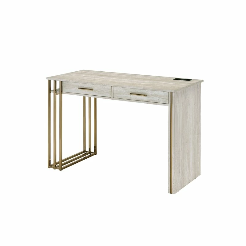 Promo βοΈ ACME Furniture ACME Tyeid Vanity Desk In Antique White & Gold Finish π 4 Promo βοΈ ACME Furniture ACME Tyeid Vanity Desk In Antique White & Gold Finish π - Image 2