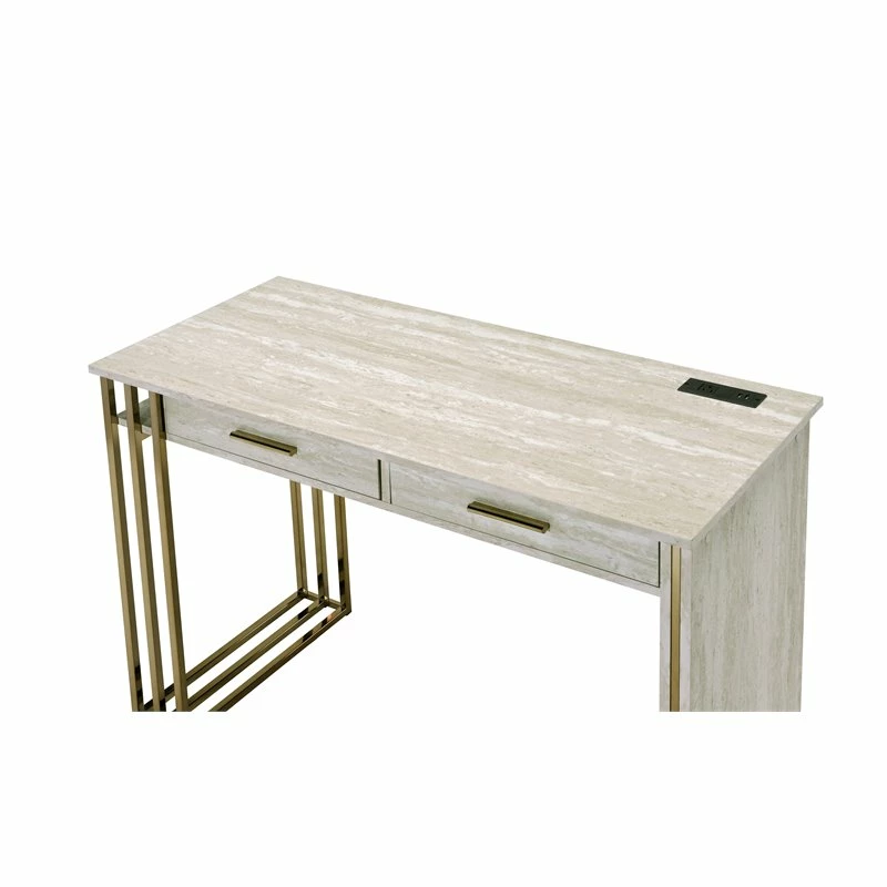 Promo βοΈ ACME Furniture ACME Tyeid Vanity Desk In Antique White & Gold Finish π 6 Promo βοΈ ACME Furniture ACME Tyeid Vanity Desk In Antique White & Gold Finish π - Image 4