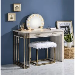 Promo βοΈ ACME Furniture ACME Tyeid Vanity Desk In Antique White & Gold Finish π 17 Promo βοΈ ACME Furniture ACME Tyeid Vanity Desk In Antique White & Gold Finish π -Living Room Sales Shop 2383025 7 L