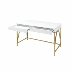 New π ACME Furniture ACME Lightmane Vanity Desk In White High Gloss & Gold π― 11 New π ACME Furniture ACME Lightmane Vanity Desk In White High Gloss & Gold π― -Living Room Sales Shop 2383027 3 L