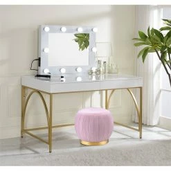 New π ACME Furniture ACME Lightmane Vanity Desk In White High Gloss & Gold π― 13 New π ACME Furniture ACME Lightmane Vanity Desk In White High Gloss & Gold π― -Living Room Sales Shop 2383027 5 L