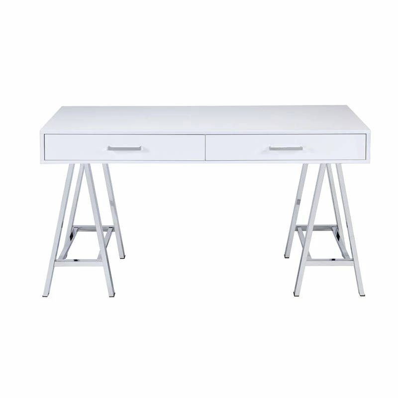 Best deal 👏 ACME Furniture ACME Coleen Vanity Desk In White High Gloss & Chrome 👏 4 Best deal 👏 ACME Furniture ACME Coleen Vanity Desk In White High Gloss & Chrome 👏 - Image 2