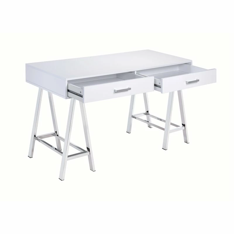 Best deal 👏 ACME Furniture ACME Coleen Vanity Desk In White High Gloss & Chrome 👏 5 Best deal 👏 ACME Furniture ACME Coleen Vanity Desk In White High Gloss & Chrome 👏 - Image 3