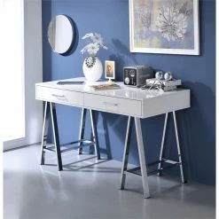 Best deal 👏 ACME Furniture ACME Coleen Vanity Desk In White High Gloss & Chrome 👏 11 Best deal 👏 ACME Furniture ACME Coleen Vanity Desk In White High Gloss & Chrome 👏 -Living Room Sales Shop 2383028 3 L