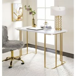 Best deal 😍 ACME Furniture ACME Estie Vanity Desk In White & Gold Finish ❤️ 10 Best deal 😍 ACME Furniture ACME Estie Vanity Desk In White & Gold Finish ❤️ -Living Room Sales Shop 2383029 3 L