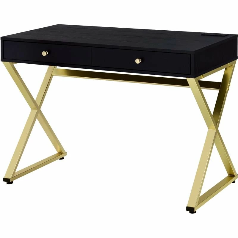 Wholesale โ๏ธ ACME Furniture ACME Coleen Vanity Desk In Black & Brass Finish ๐งจ 3 Wholesale โ๏ธ ACME Furniture ACME Coleen Vanity Desk In Black & Brass Finish ๐งจ