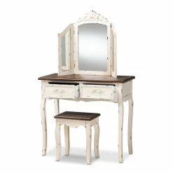 Wholesale ๐ฏ Baxton Studio Levron Brown And Antique White Finished Wood 2-Piece Vanity Set ๐ฅฐ 13 Wholesale ๐ฏ Baxton Studio Levron Brown And Antique White Finished Wood 2-Piece Vanity Set ๐ฅฐ -Living Room Sales Shop 2393653 2 L