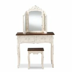 Wholesale ๐ฏ Baxton Studio Levron Brown And Antique White Finished Wood 2-Piece Vanity Set ๐ฅฐ 14 Wholesale ๐ฏ Baxton Studio Levron Brown And Antique White Finished Wood 2-Piece Vanity Set ๐ฅฐ -Living Room Sales Shop 2393653 3 L