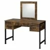 Deals โ ACME Furniture ACME Juvanth Wooden Vanity Desk And Mirror In Rustic Oak And Black โจ 2 Deals โ ACME Furniture ACME Juvanth Wooden Vanity Desk And Mirror In Rustic Oak And Black โจ -Living Room Sales Shop 2394672 1 L