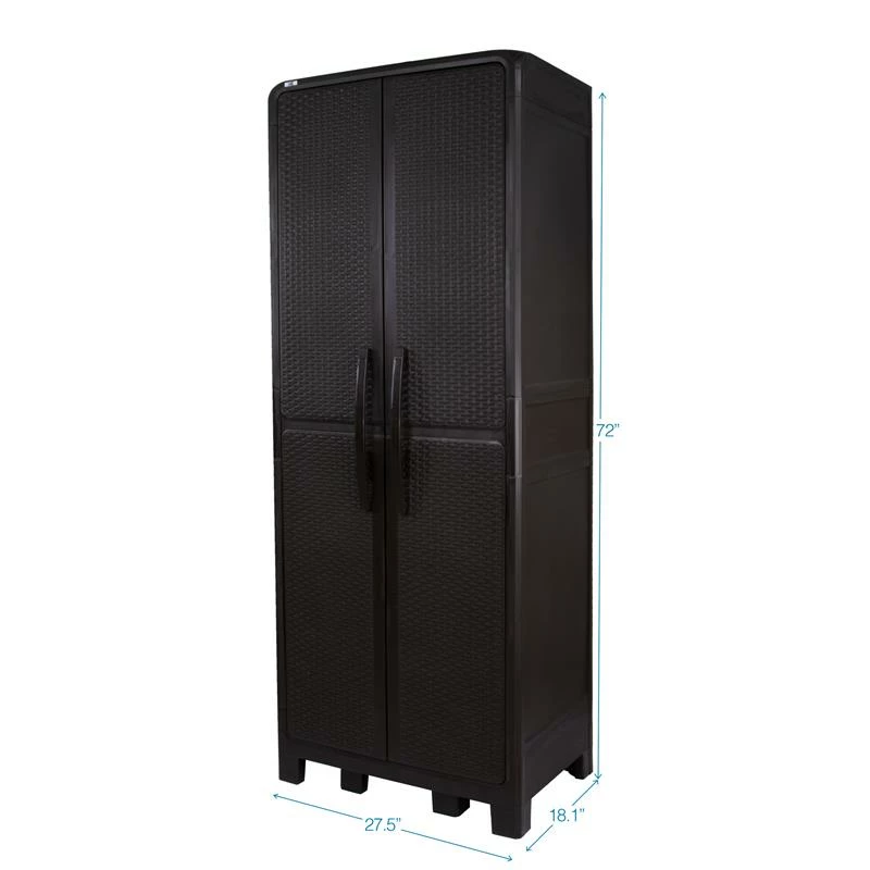 New π MQ Eclypse 3-Shelf Plastic Armoire Cabinet In Espresso π 5 New π MQ Eclypse 3-Shelf Plastic Armoire Cabinet In Espresso π - Image 3