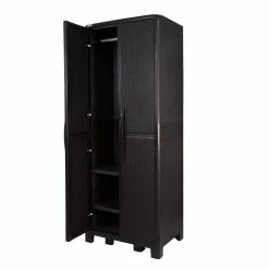 New π MQ Eclypse 3-Shelf Plastic Armoire Cabinet In Espresso π 14 New π MQ Eclypse 3-Shelf Plastic Armoire Cabinet In Espresso π -Living Room Sales Shop 2398417 5 L