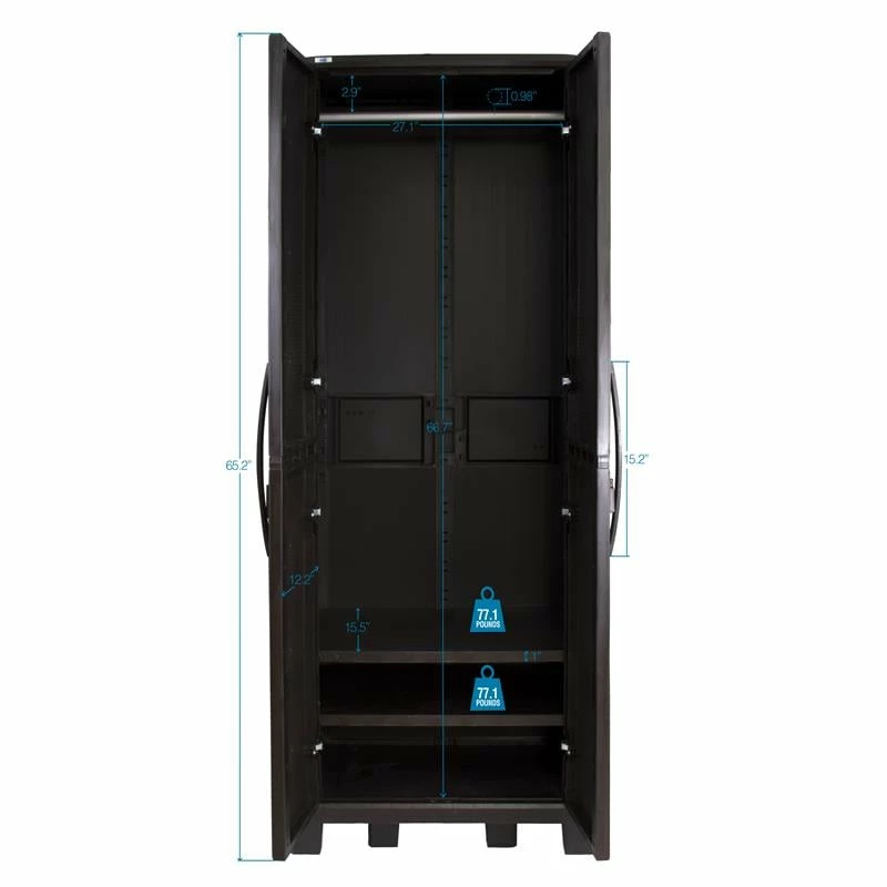 New π MQ Eclypse 3-Shelf Plastic Armoire Cabinet In Espresso π 9 New π MQ Eclypse 3-Shelf Plastic Armoire Cabinet In Espresso π - Image 7