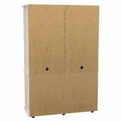 Outlet ❤️ Inval America Inval 2-Drawer 4-Shelf Armoire In Washed Oak 🔔 -Living Room Sales Shop 2398463 9 L