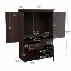 Best Sale 😀 Inval America 2-Drawer 4-Shelf Armoire In Espresso 🌟 -Living Room Sales Shop 2398881 10 L