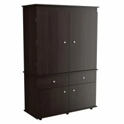 Best Sale 😀 Inval America 2-Drawer 4-Shelf Armoire In Espresso 🌟