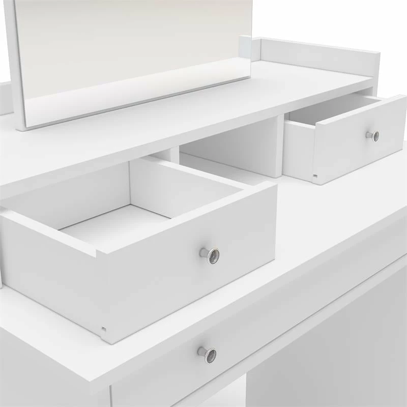 Buy ๐ BS Canada Import Decor Merced White 3-Drawers ๐ Dressing Table With Mirror ๐ 5 Buy ๐ BS Canada Import Decor Merced White 3-Drawers ๐ Dressing Table With Mirror ๐ - Image 3