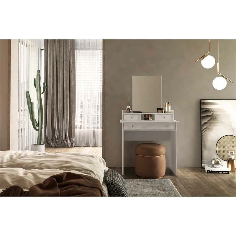 Buy ๐ BS Canada Import Decor Merced White 3-Drawers ๐ Dressing Table With Mirror ๐ 10 Buy ๐ BS Canada Import Decor Merced White 3-Drawers ๐ Dressing Table With Mirror ๐ - Image 8