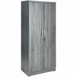Outlet ๐ Better Home Products Harmony Wood Two Door Armoire Wardrobe Cabinet In Gray ๐