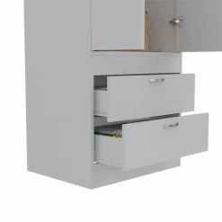 Best Sale 🎁 Bowery Hill Wood Contemporary 2 Drawer 2 Door Armoire In White 🔥 -Living Room Sales Shop 2432930 2 L