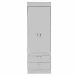 Best Sale 🎁 Bowery Hill Wood Contemporary 2 Drawer 2 Door Armoire In White 🔥 -Living Room Sales Shop 2432930 5 L