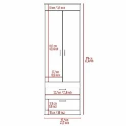 Best Sale 🎁 Bowery Hill Wood Contemporary 2 Drawer 2 Door Armoire In White 🔥 -Living Room Sales Shop 2432930 9 L