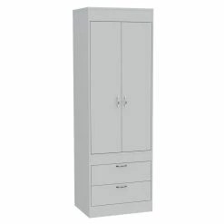 Best Sale π Bowery Hill Wood Contemporary 2 Drawer 2 Door Armoire In White π₯