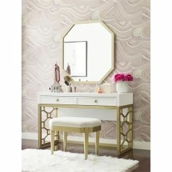 Cheapest ๐ Maklaine Modern Gold Lattice Vanity In White Finish Wood ๐คฉ 10 Cheapest ๐ Maklaine Modern Gold Lattice Vanity In White Finish Wood ๐คฉ -Living Room Sales Shop 2433404 2 L