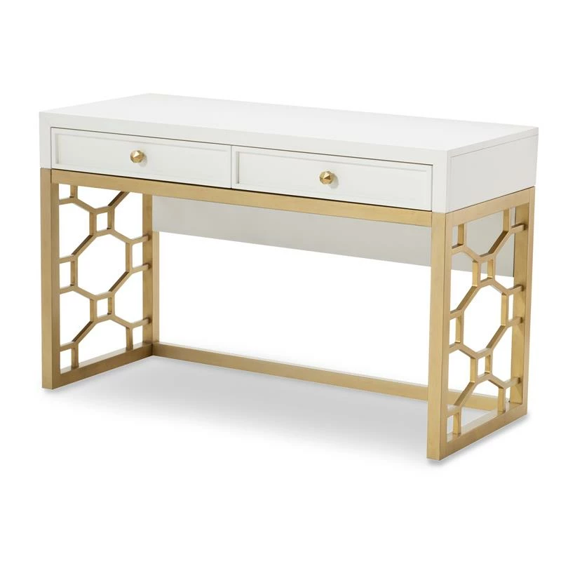 Cheapest ๐ Maklaine Modern Gold Lattice Vanity In White Finish Wood ๐คฉ 8 Cheapest ๐ Maklaine Modern Gold Lattice Vanity In White Finish Wood ๐คฉ - Image 6