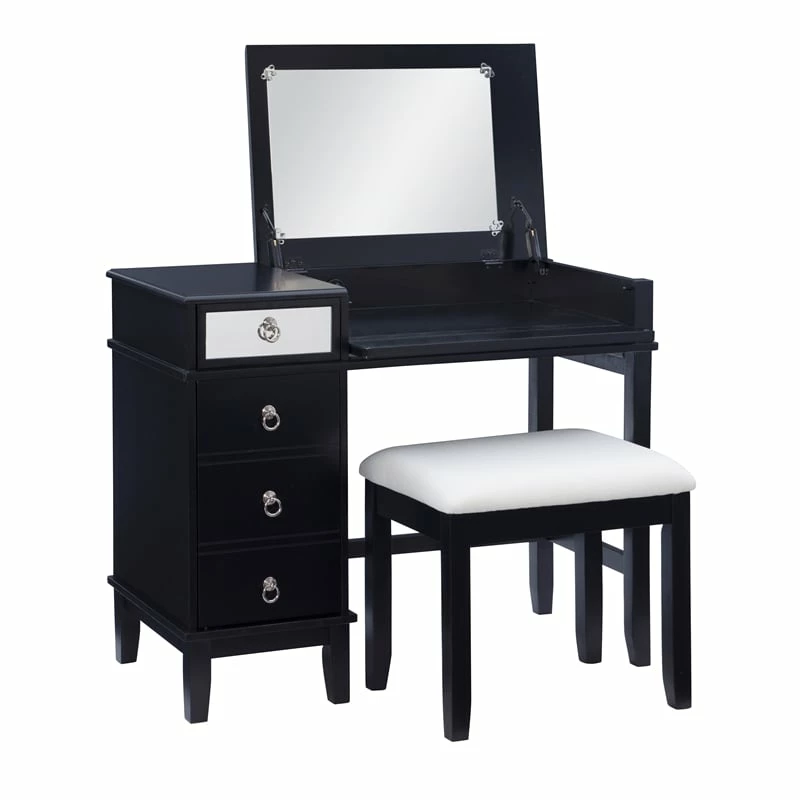 Cheap π Riverbay Furniture Modern Wood And Mirrored Vanity Set In Black β¨ 8 Cheap π Riverbay Furniture Modern Wood And Mirrored Vanity Set In Black β¨ - Image 6