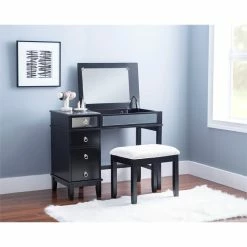 Cheap π Riverbay Furniture Modern Wood And Mirrored Vanity Set In Black β¨ 44 Cheap π Riverbay Furniture Modern Wood And Mirrored Vanity Set In Black β¨ -Living Room Sales Shop 2450544 27 L