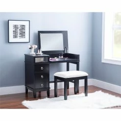 Cheap π Riverbay Furniture Modern Wood And Mirrored Vanity Set In Black β¨ 45 Cheap π Riverbay Furniture Modern Wood And Mirrored Vanity Set In Black β¨ -Living Room Sales Shop 2450544 28 L