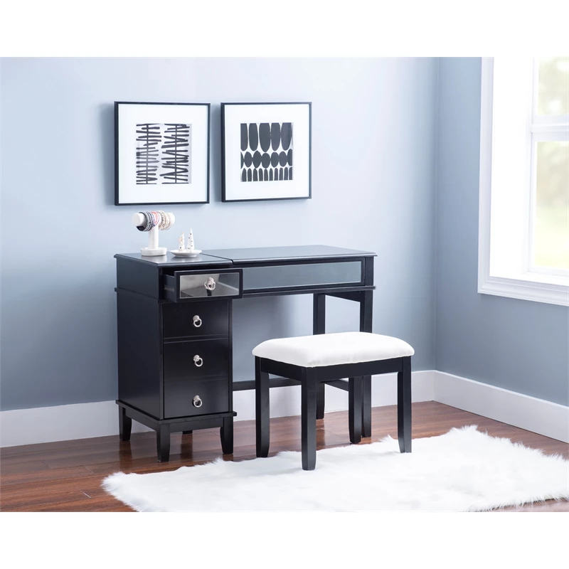Cheap π Riverbay Furniture Modern Wood And Mirrored Vanity Set In Black β¨ 23 Cheap π Riverbay Furniture Modern Wood And Mirrored Vanity Set In Black β¨ - Image 21