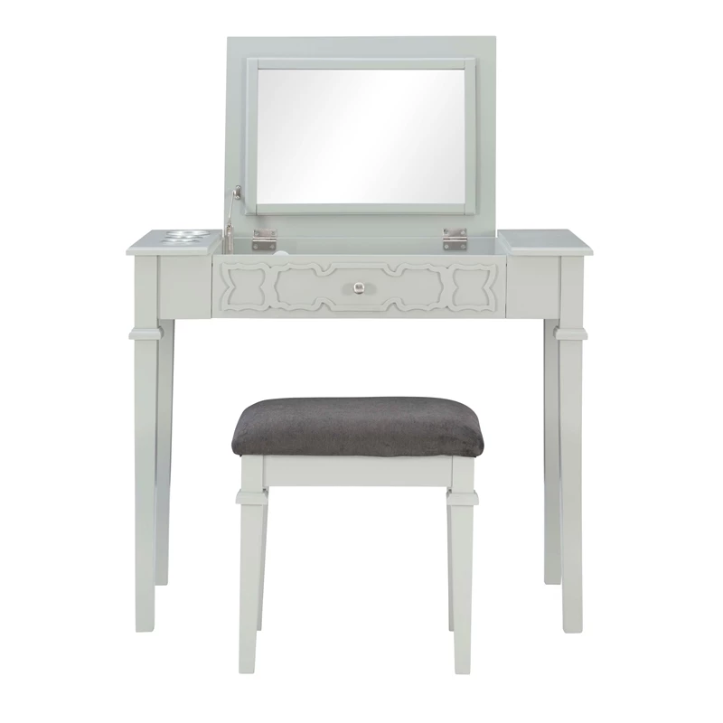 Cheap โ๏ธ Riverbay Furniture Transitional Wood Vanity In Gray ๐ 5 Cheap โ๏ธ Riverbay Furniture Transitional Wood Vanity In Gray ๐ - Image 3
