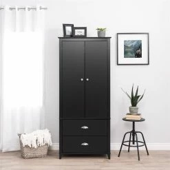 Flash Sale 👍 Pemberly Row Contemporary Wardrobe Armoire In Black 👏 12 Flash Sale 👍 Pemberly Row Contemporary Wardrobe Armoire In Black 👏 -Living Room Sales Shop 2452069 1 L