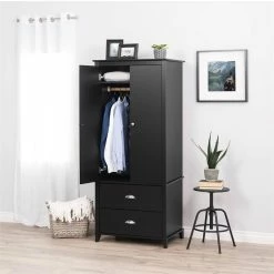 Flash Sale 👍 Pemberly Row Contemporary Wardrobe Armoire In Black 👏 14 Flash Sale 👍 Pemberly Row Contemporary Wardrobe Armoire In Black 👏 -Living Room Sales Shop 2452069 3 L
