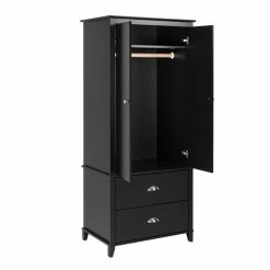 Flash Sale 👍 Pemberly Row Contemporary Wardrobe Armoire In Black 👏 15 Flash Sale 👍 Pemberly Row Contemporary Wardrobe Armoire In Black 👏 -Living Room Sales Shop 2452069 4 L