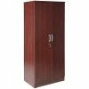 Deals 🥰 Pemberly Row Modern Wood Two Door Armoire Wardrobe Cabinet In Mahogany 🌟 -Living Room Sales Shop 2452313 L