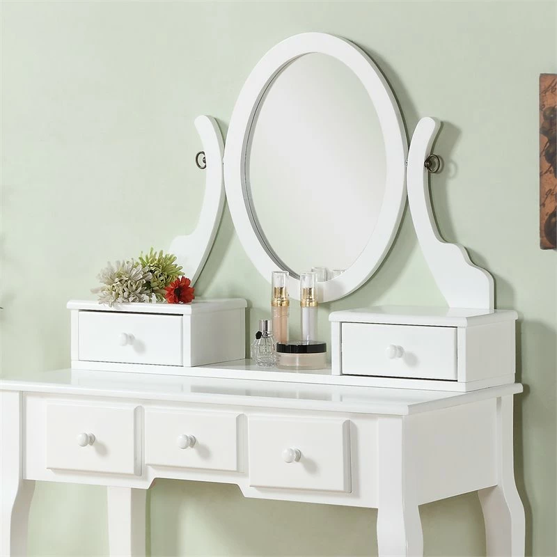 Cheapest โจ Roundhill Furniture Ashley Wood Make-Up Vanity Table And Stool Set In White ๐ฏ 5 Cheapest โจ Roundhill Furniture Ashley Wood Make-Up Vanity Table And Stool Set In White ๐ฏ - Image 3