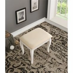 Cheapest โจ Roundhill Furniture Ashley Wood Make-Up Vanity Table And Stool Set In White ๐ฏ 15 Cheapest โจ Roundhill Furniture Ashley Wood Make-Up Vanity Table And Stool Set In White ๐ฏ -Living Room Sales Shop 2453234 6 L