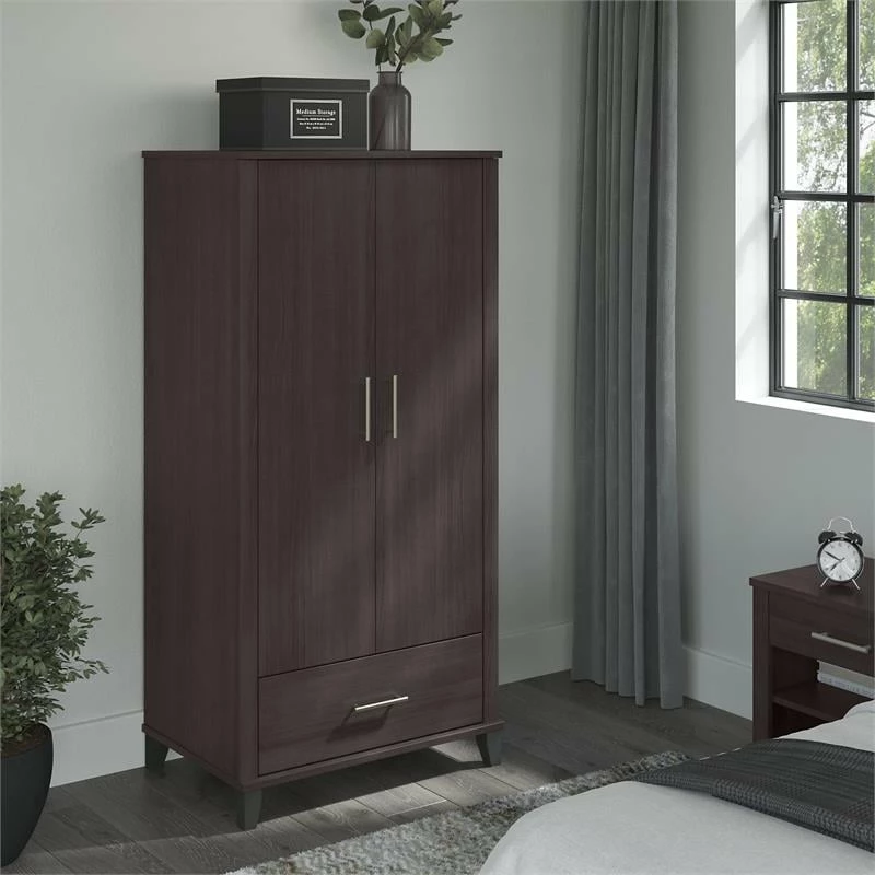 Coupon ๐งจ Bush Somerset Large Armoire Cabinet In Storm Gray - Engineered Wood ๐ฅฐ 4 Coupon ๐งจ Bush Somerset Large Armoire Cabinet In Storm Gray - Engineered Wood ๐ฅฐ - Image 2